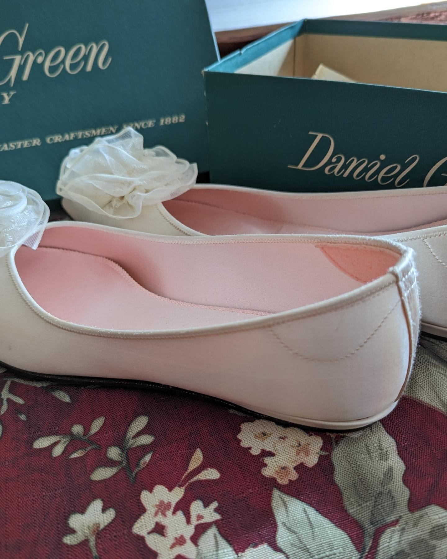 1960s Daniel Green Ivory Bridal Slippers