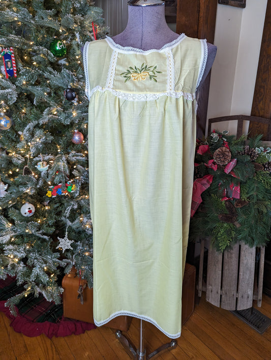1960 Cotton Embroidered Nightgown