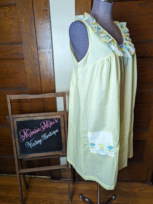 1960s Yellow Cotton Nightgown