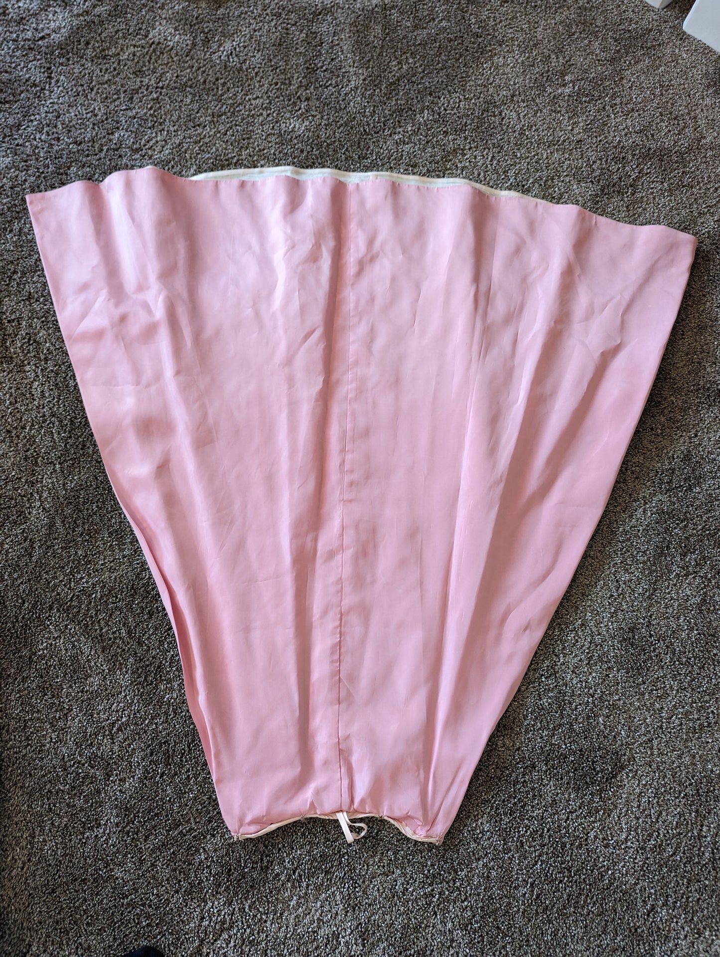 1960s Pink Taffeta Prom Evening Gown with Detachable Train