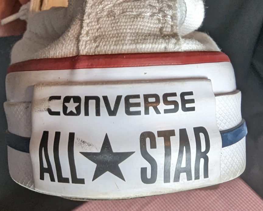 Hand Painted White Converse Size 5